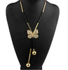 Elegant Butterfly Long Beaded Necklace