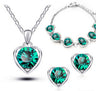 Crystal Heart Shape Jewelry Sets