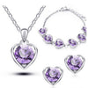 Crystal Heart Shape Jewelry Sets