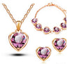 Crystal Heart Shape Jewelry Sets